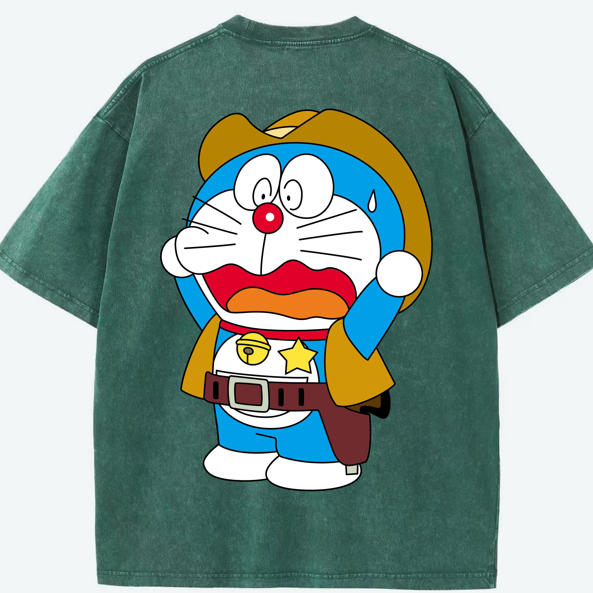 （画像用） ドラえもん Doraemon 綿100% ヴィンテージ風 半袖Tシャツ（背面プリント）